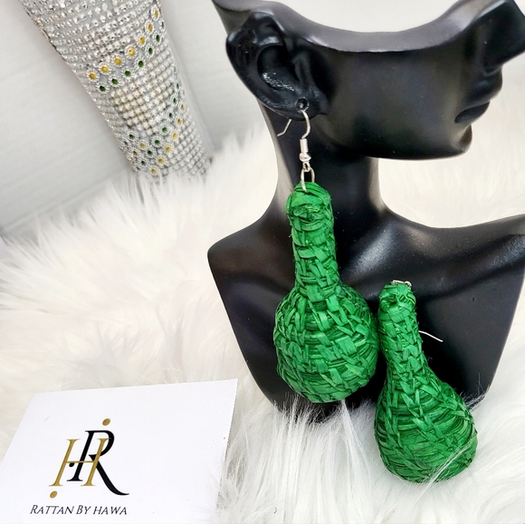 Handmade Rattan earings - Picture 4 of 7